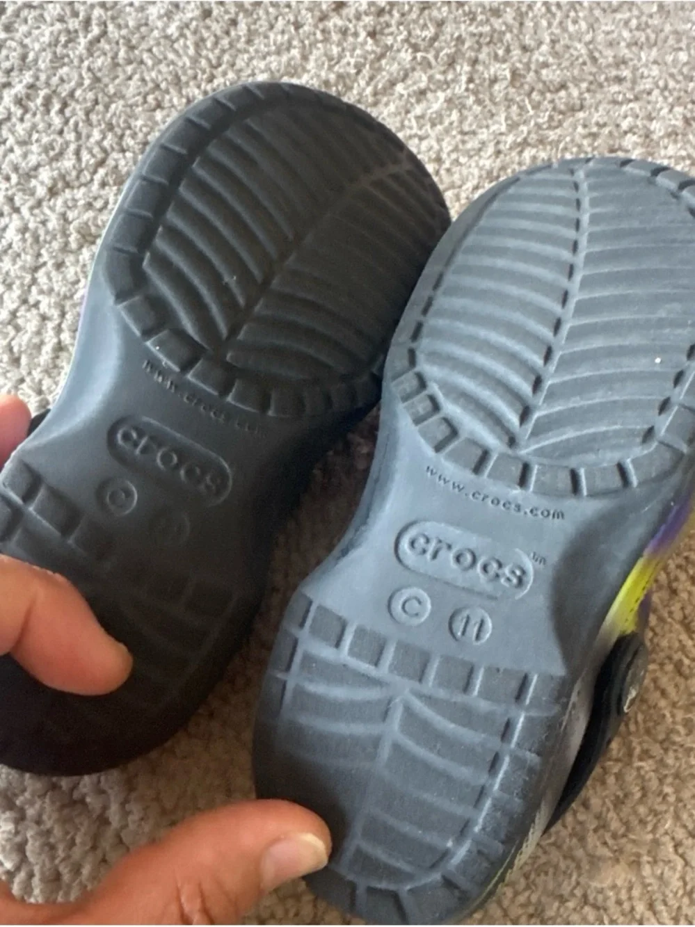 CROCS Kids Classic Clog — Rainbow Fade with Black Strap